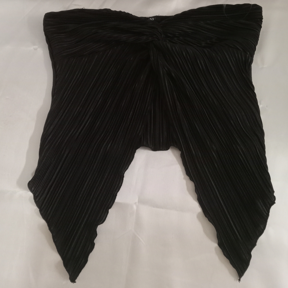 Papermoon- Strapless Pleated Crop  Top
